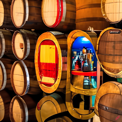 restaurant-with-wine-barrels-painting-colourful-8-Custom